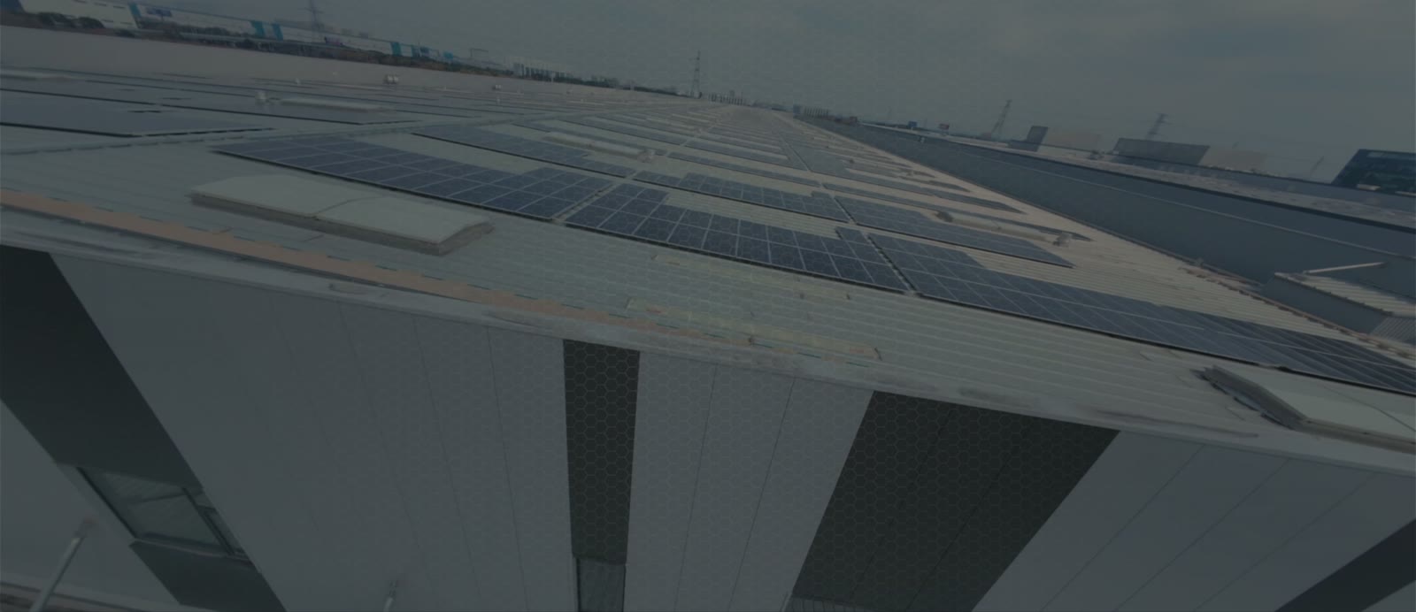 Solar panels on the factory roof